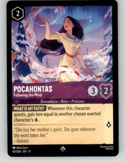 Disney Lorcana Winterspell Pocahontas Following the Wind 42 NM/NP - Image 1