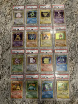 Complete PSA 9 1996 Base Set holo 16/16 Japanese Pokemon Cards. Charizard PSA9 - Image 1