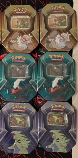 Lot of 6 Triple Whammy Collector Sealed Tin Set Pokemon TCG - Image 1