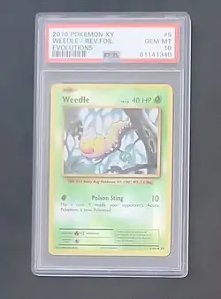 2016 Pokemon XY Evolutions Reverse Foil Holo Weedle #5 PSA 10 Gem Mint - Image 1