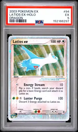 2003 POKEMON EX DRAGON #94 LATIOS EX-HOLO PSA 5 - Image 1