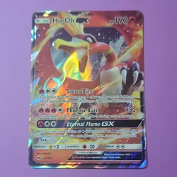 Pokemon Ho-Oh GX 21/147 SM Burning Shadows Ultra Rare Holo English 2017 - Image 3