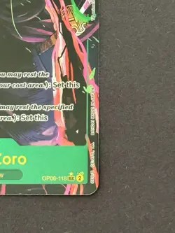One Piece Roronoa Zoro OP06-118 Secret Rare Wings of the Captain English NM - Image 3