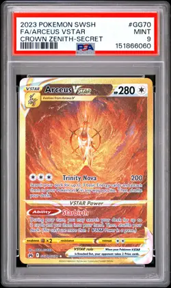 Arceus Vstar GG70/GG70 Secret Sword Shield Crown Zenith Pokemon PSA 9 - Image 1