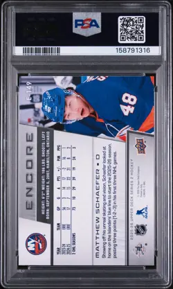 2025-26 Upper Deck Series 2 - Encore Matthew Schaefer #E-149 (RC) PSA 10 - Image 2
