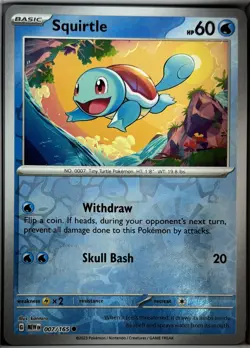 Pokemon TCG Squirtle Scarlet & Violet-151 007/165 Reverse Holo Common - Image 1