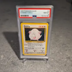 PSA 8 Chansey Base Set Unlimited Holo Rare 3/102 PSA 8 Pokemon TCG - Image 1