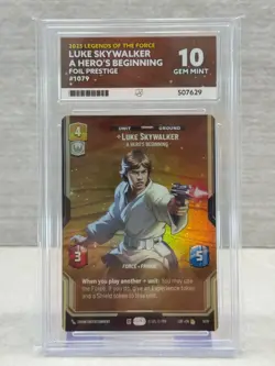 Luke Skywalker A Hero’s Beginning 1079 Prestige Foil Star Wars Unlimited ACE 10 - Image 1