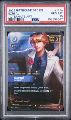 2026 RIFTBOUND: LEAGUE OF LEGENDS SFD-SPIRITFORGED #149A EZREAL - PRODIGY PSA 10 - Image 1