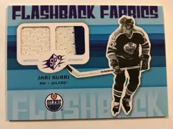 2009-10 SPX Hockey ~ JARI KURRI - OILERS ~ HOF Flashback Fabrics ⬜⬛ #196💥 - Image 1