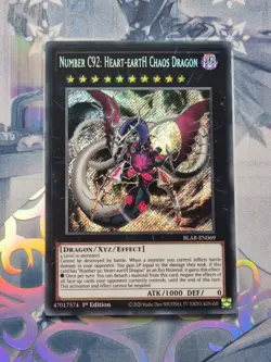 BLAR-EN069 Number C92: Heart-eartH Chaos Dragon Secret Rare 1st Ed NM YuGiOh TCG - Image 1