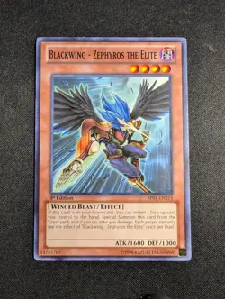 Yugioh - Blackwing - Zephyros The Elite BP01-EN215 1st Edition Common MP - Image 1