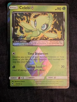 Celebi Prism Star 19/214 Sm-Lost Thunder Holo Pokemon card - Image 1