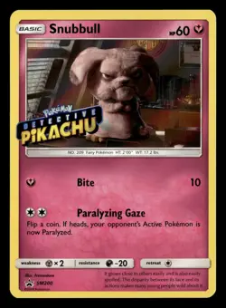 Snubbull SM200 Holo (Detective Pikachu Stamped) Sun & Moon Promo Pokemon Card - Image 2