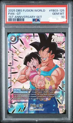 DRAGON BALL SUPER CARD GAME FUSION WORLD 1ST ANNIVERSARY SET PAN : GT PSA 10 - Image 1