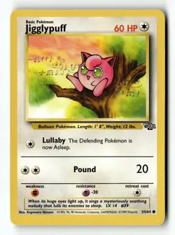 Pokemon Card Jigglypuff LP Jungle Common 54/64 - Image 1