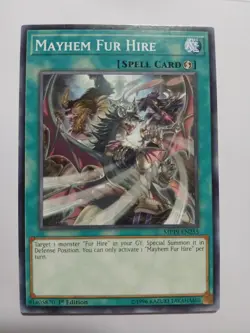 Yugioh Mayhem Fur Hire Common MP19-EN255 1st Ed Near Mint - Image 1