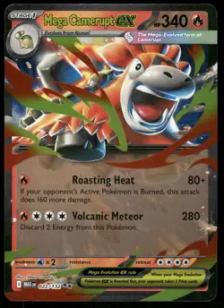 Pokemon Cards Mega Camerupt ex 022/132 Mega Evolution Double Rare NM *6 - Image 1