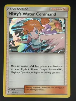 MISTY'S WATER COMMAND 63/68 HOLO RARE HIDDEN FATES POKEMON LP - Image 1