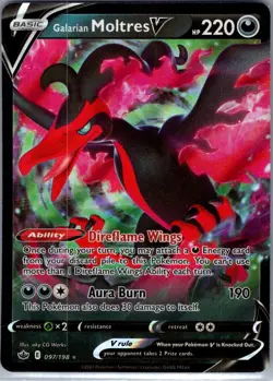 Galarian Moltres V 097/198 SWSH06: Chilling Reign - Pokemon Card - NM - Image 1