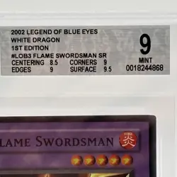 Yu-Gi-Oh 2002 LOB-003 Flame Swordsman 1st Edition BGS 9 Mint Graded Yugioh Card - Image 3