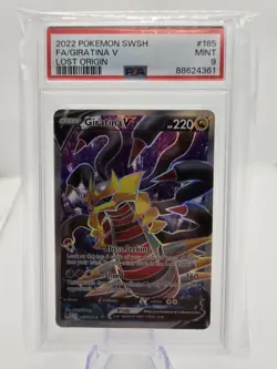2022 POKEMON SWORD & SHIELD LOST ORIGIN #185 FULL ART/GIRATINA V PSA 9 - Image 1