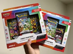 (2)🔥🔥 NEW Pokemon TCG First Partner Illustration Collection Series 2 3-Pack - Image 1