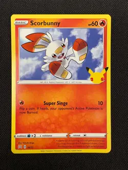 Scorbunny 16/25 McDonald's 25th Anniversary Stamped Promo 2021 Pokemon NM - Image 1