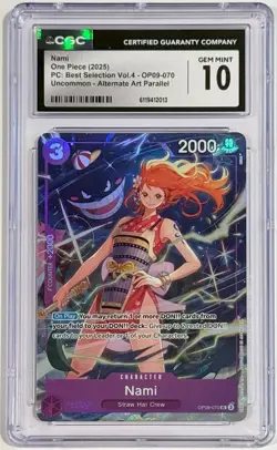 2025 One Piece Nami OP09-070 Alternate Art CGC 10 Gem Mint English Premium Best - Image 1