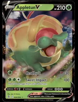 Pokemon Cards Appletun V 026/264 Fusion Strike Holo V Rare NM - Image 1