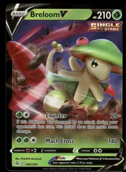 Pokemon Cards Breloom V 006/264 Fusion Strike Holo V Rare NM - Image 1