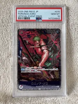 PSA 10 ONE PIECE Zoro ST21-015 Flagship Battle 2025 Top 8 Prize Promo Card - Image 1