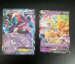 Pokemon TCG Deoxys EX 53/ 116 & Alakazam V Jumbo Sized Promo Cards - Image 1