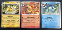 Pokemon RARE PROMO- Prismatic Evolutions-Flareon 167, Vaporeon 168, Jolteon 169 - Image 1