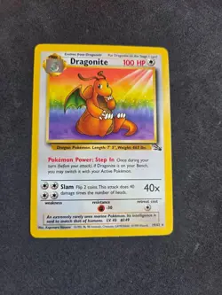 Dragonite 19/62 Fossil Set Non-Holo Rare Pokemon Card Vintage WOTC 1999 LP/MP - Image 2