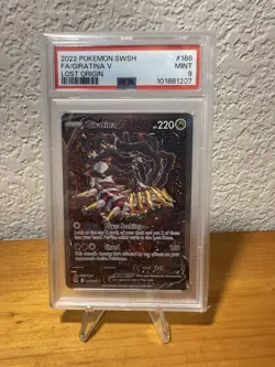 Pokemon TCG Giratina v Alternate Full Art Card 186/196 SWSH Lost Origin PSA 9 - Image 1
