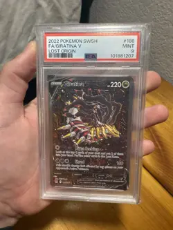 Pokemon TCG Giratina v Alternate Full Art Card 186/196 SWSH Lost Origin PSA 9 - Image 3