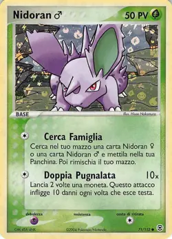 Nidoran M 71/112 Common FireRed & LeafGreen Pokemon Reverse Holo Near Mint - Image 1