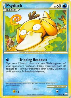 Psyduck 74/102 Common HGSS Triumphant Pokemon Lightly Played - Image 1