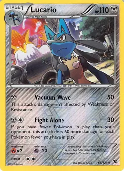 Lucario 63/124 Holo Rare Fates Collide Pokemon Reverse Holo Lightly Played - Image 1