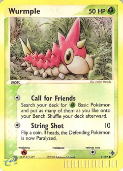 Wurmple 81/97 Common Dragon Pokemon Reverse Holo Lightly Played - Image 1