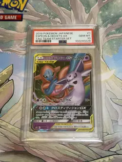 2019 Espeon & Deoxys Gx 001/031 Tag Team Starter Set Pokemon Japanese PSA 10 - Image 1