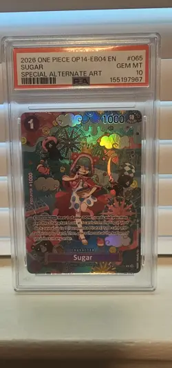 2026 ONE PIECE OP14 EB04 #065 AZURE SEA'S SEVEN SUGAR SP SPECIAL ALT ART PSA 10 - Image 1