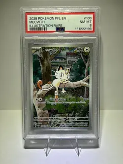 Meowth 106/094 PSA NM-MT 8 Illustration Rare Pokemon TCG ME02 Phantasmal Flames - Image 2