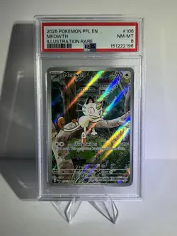 Meowth 106/094 PSA NM-MT 8 Illustration Rare Pokemon TCG ME02 Phantasmal Flames - Image 3