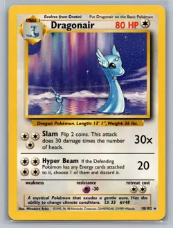 Dragonair Base Set #018/102 Rare Regular Pokemon Card - Image 1