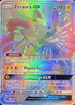 Zeraora GX 221/214 Rainbow Rare Lost Thunder Pokemon Moderately Played - Image 1