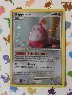 Pokemon TCG Happiny 14/17 POP Series 8 Holo English 2008 Yuka Morii *Swirl* - Image 1