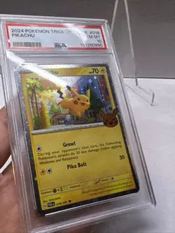 2024 Pokemon TCG Trick or Trade #018 Pikachu Holo PSA 10 - Image 2