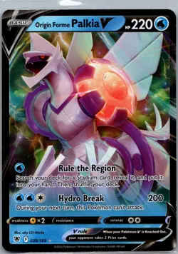 Origin Forme Palkia V 039/189 Astral Radiance Pokemon TCG Holo V Rare NM - Image 1